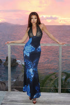 Tie-Dye Spaghetti-Strap Lace-Insert Maxi Dress