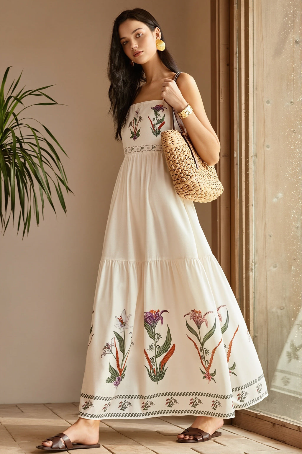 Print Bandeau Cami Boho Dress