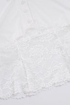 Lace-Splice Lapel Blouse