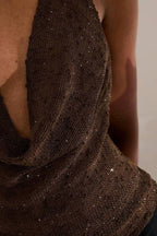 Glitter Draped Halter Top