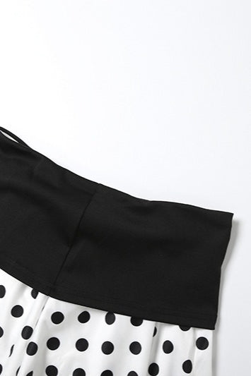 Polka Dot Halter Crop Skirt Set