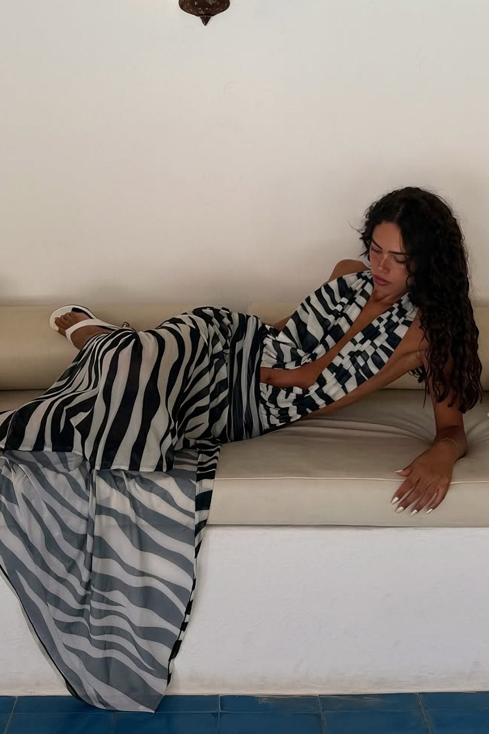 Leopard Halter High-Slit Maxi Dress