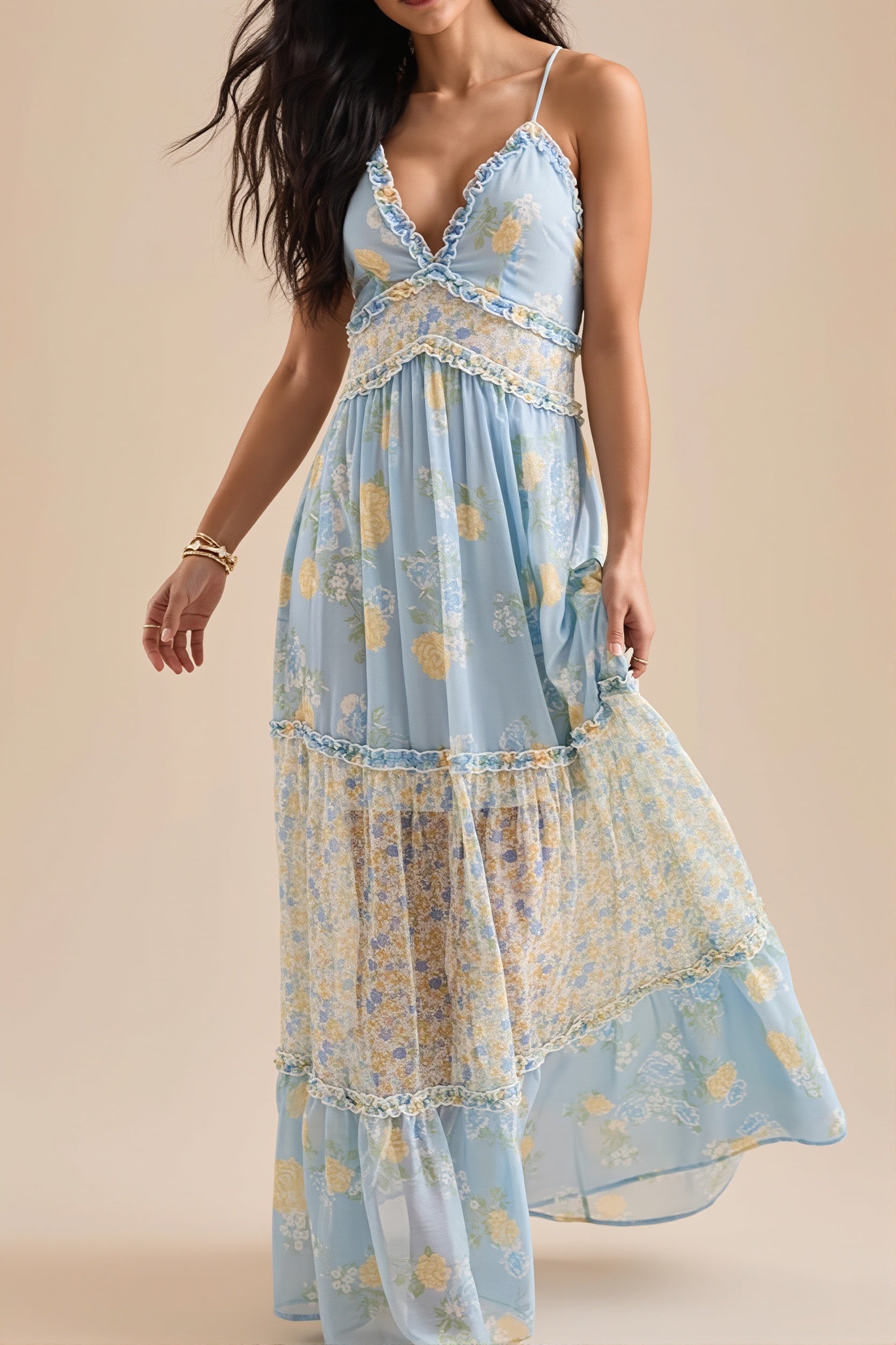 Floral Boho Cami Maxi Dress