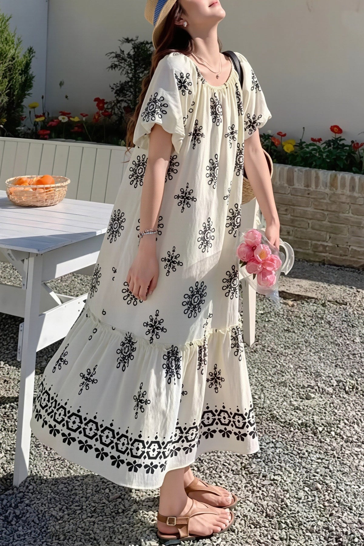 Floral Loose Boho Vacation Dress