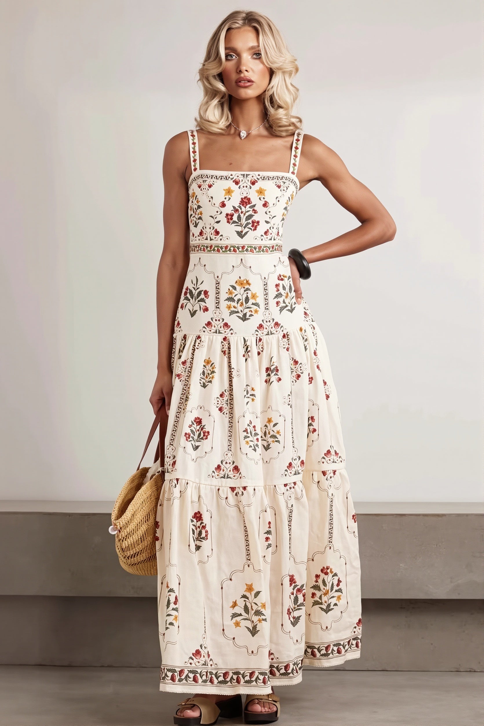 Floral Patchwork Boho Dress