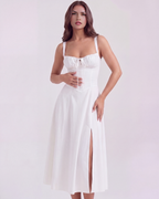 Aurora White Corset Cotton Mini Dress
