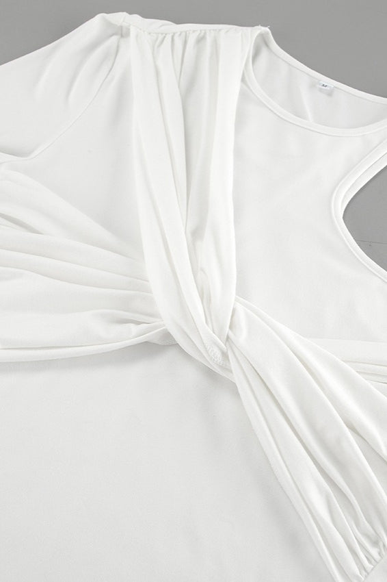 One-Shoulder Knot Long-Sleeve Top