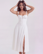 Aurora White Corset Cotton Mini Dress