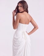 Charlotte White Corset Strapless Maxi Dress