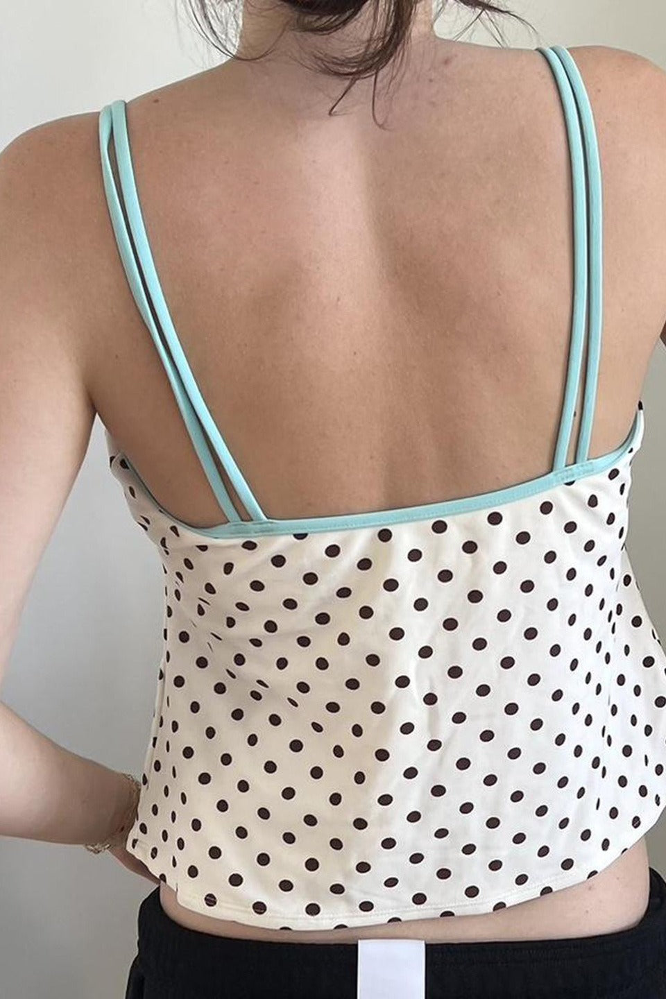 Polka Dot Bow-Tie Cami Crop Top
