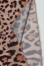 Leopard Cutout Flare Slit Maxi Dress
