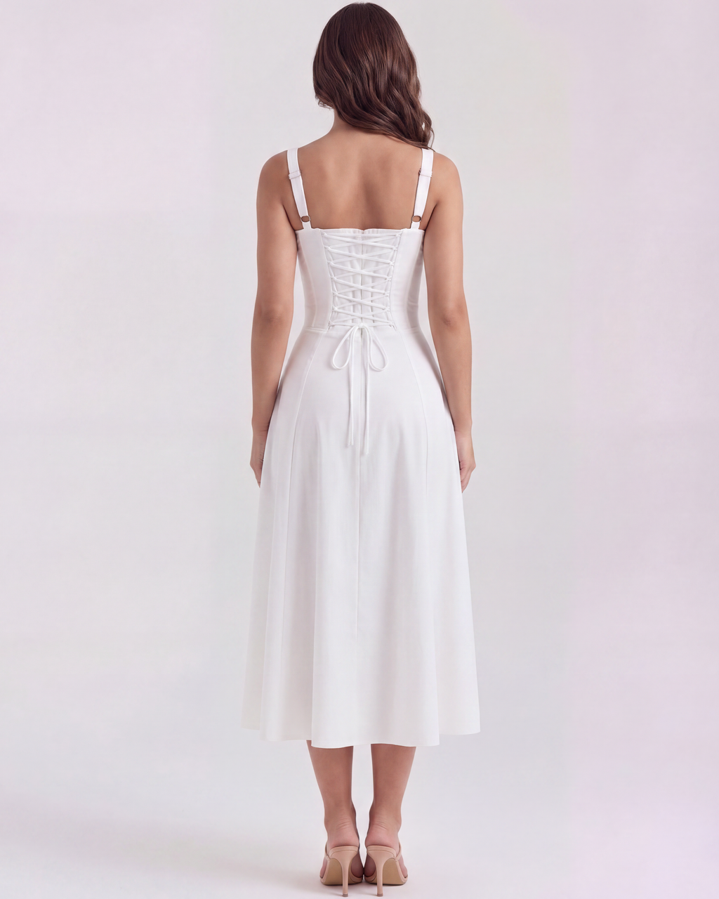Aurora White Corset Cotton Mini Dress