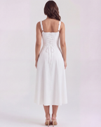 Aurora White Corset Cotton Mini Dress