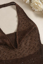 Glitter Draped Halter Top