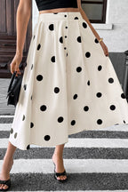 Polka Dot Elastic-Waist Skirt