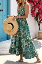 V-Neck Ruffle Boho Dress