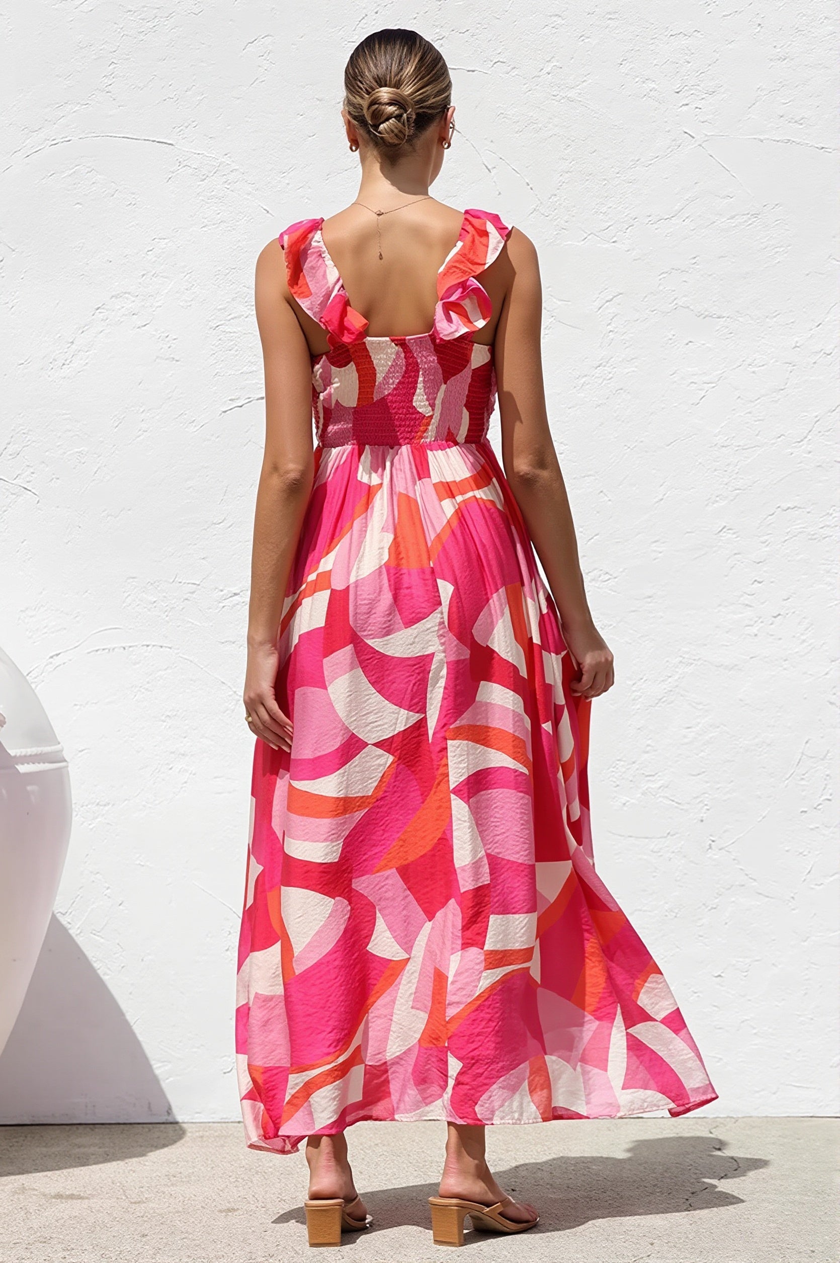 V-Neck Print Swing Cami Maxi Dress