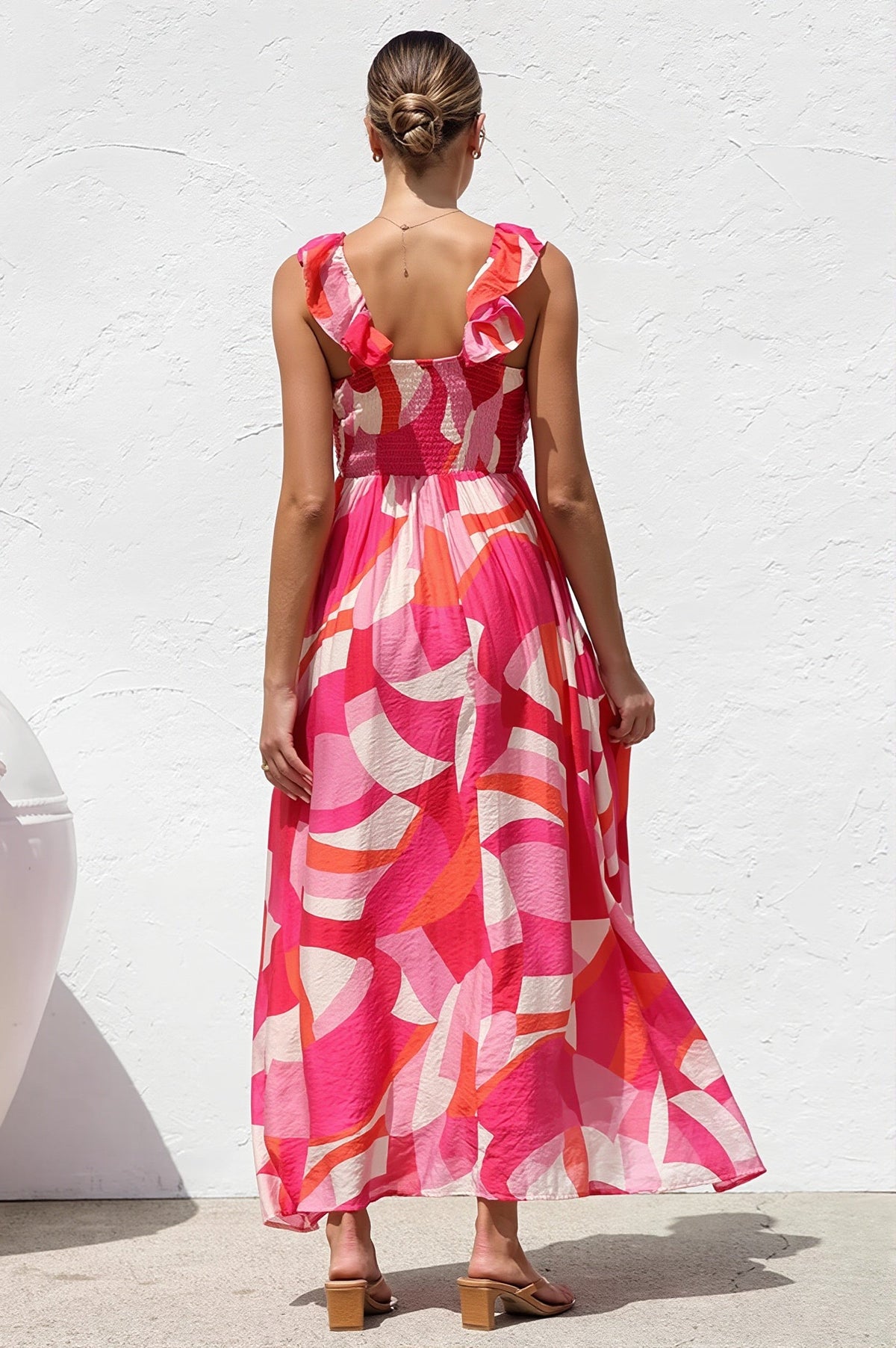 V-Neck Print Swing Cami Maxi Dress