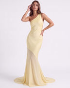 Angelina One-Shoulder Chiffon Maxi Dress