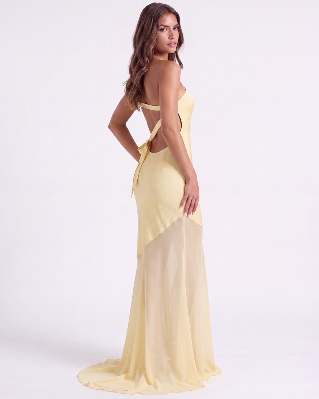 Angelina One-Shoulder Chiffon Maxi Dress