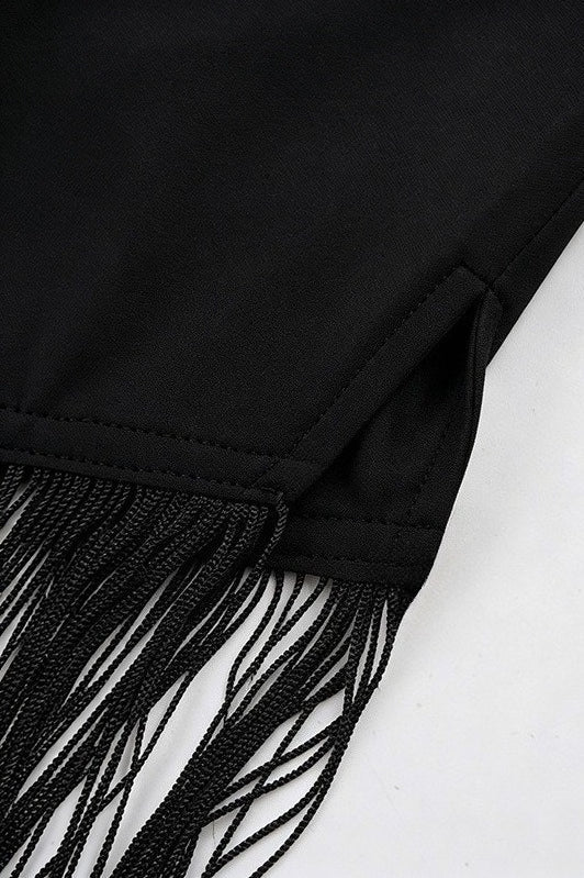 Asymmetric Tassel Midi Skirt