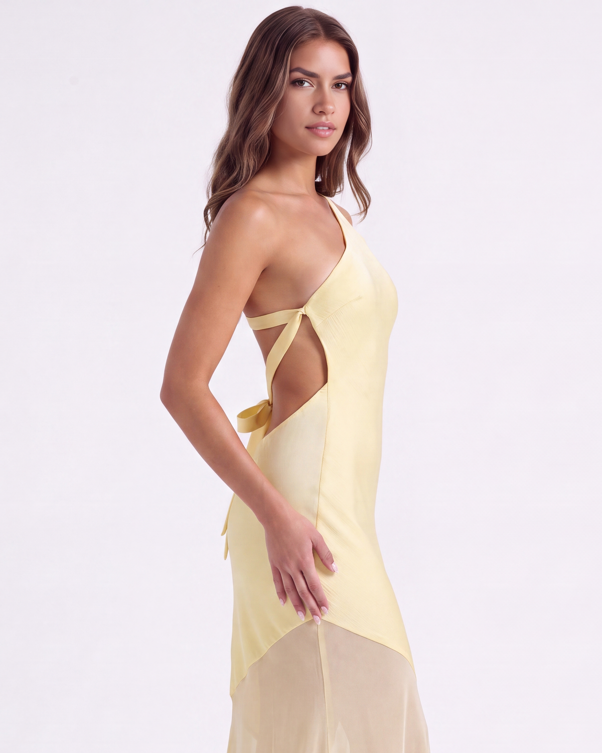 Angelina One-Shoulder Chiffon Maxi Dress