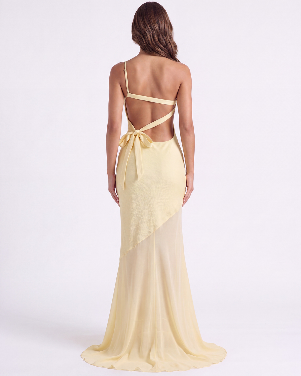 Angelina One-Shoulder Chiffon Maxi Dress