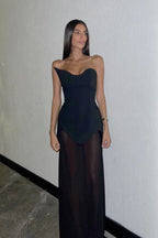 Strapless Streamer Bodycon Prom Dress