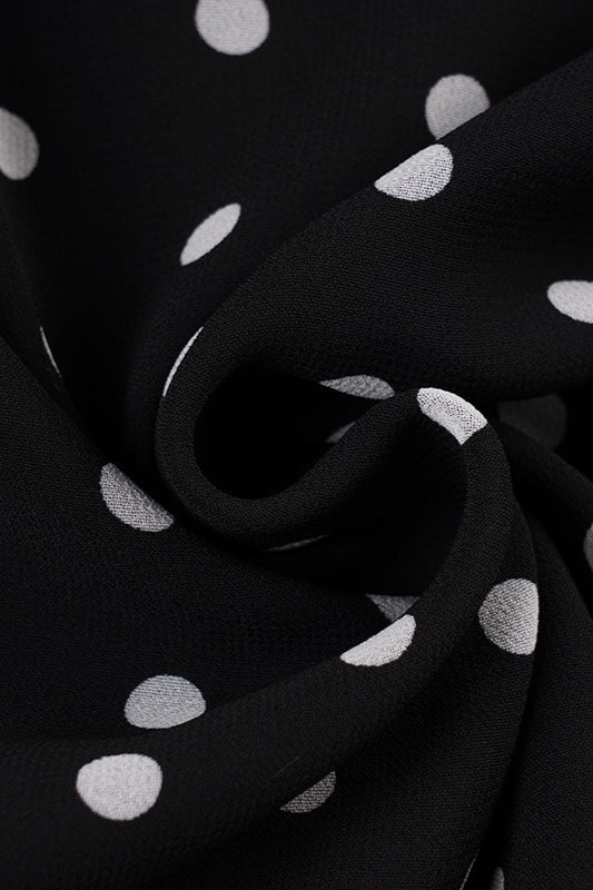 Polka Dot Wrap-Tie Midi Skirt