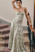 Jacquard Satin Cami Maxi Dress