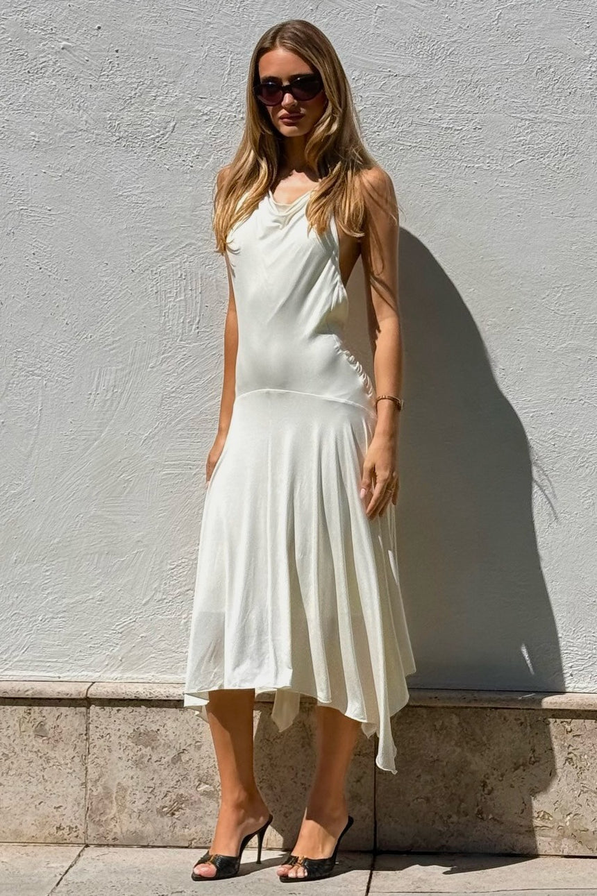 A-Line Halter Maxi Dress