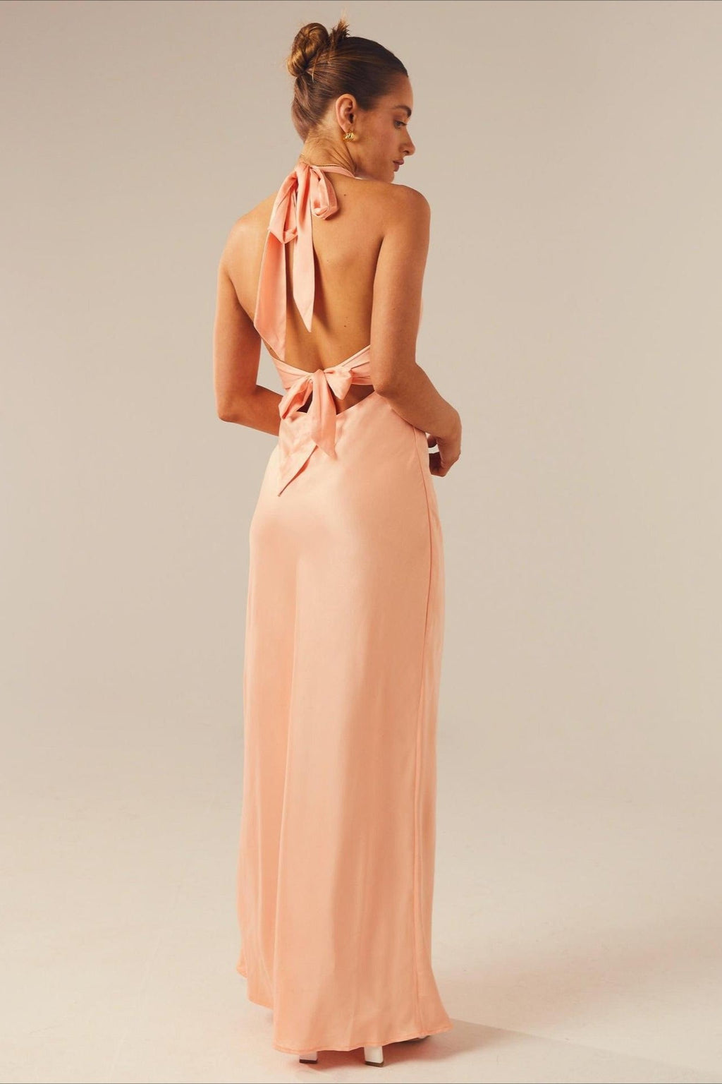 Solid V-Neck Slim Maxi Dress
