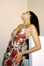 Floral Spaghetti-Strap Open-Back Maxi Dress