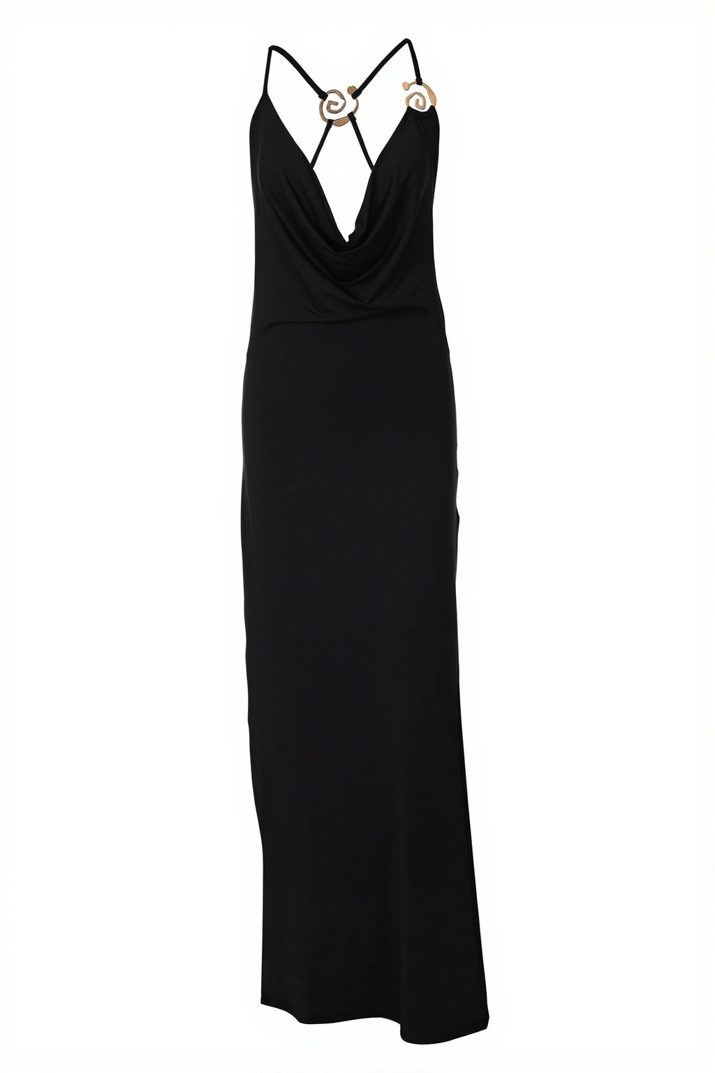 Deep-V Cami Backless Slim Maxi Dress