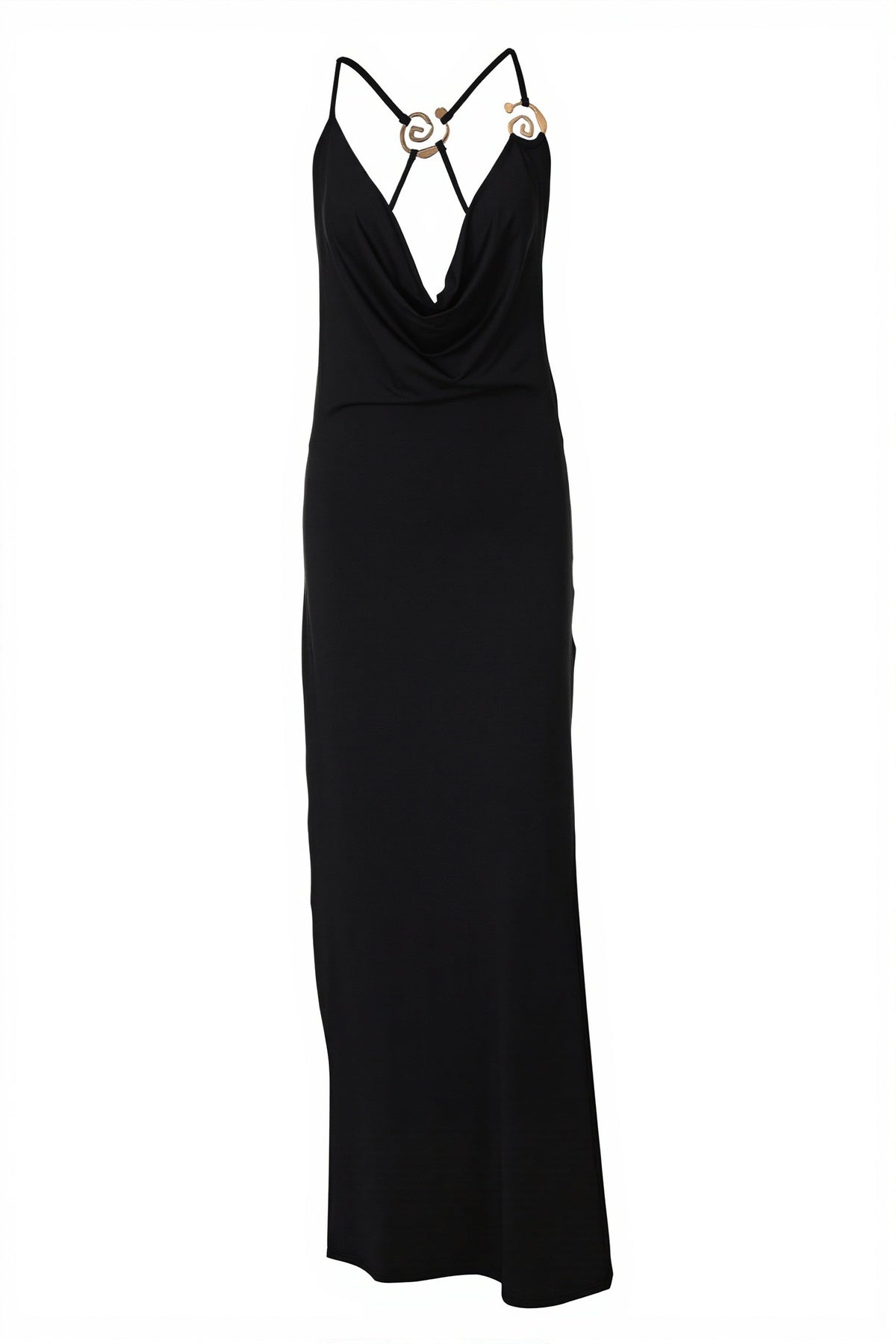 Deep-V Cami Backless Slim Maxi Dress