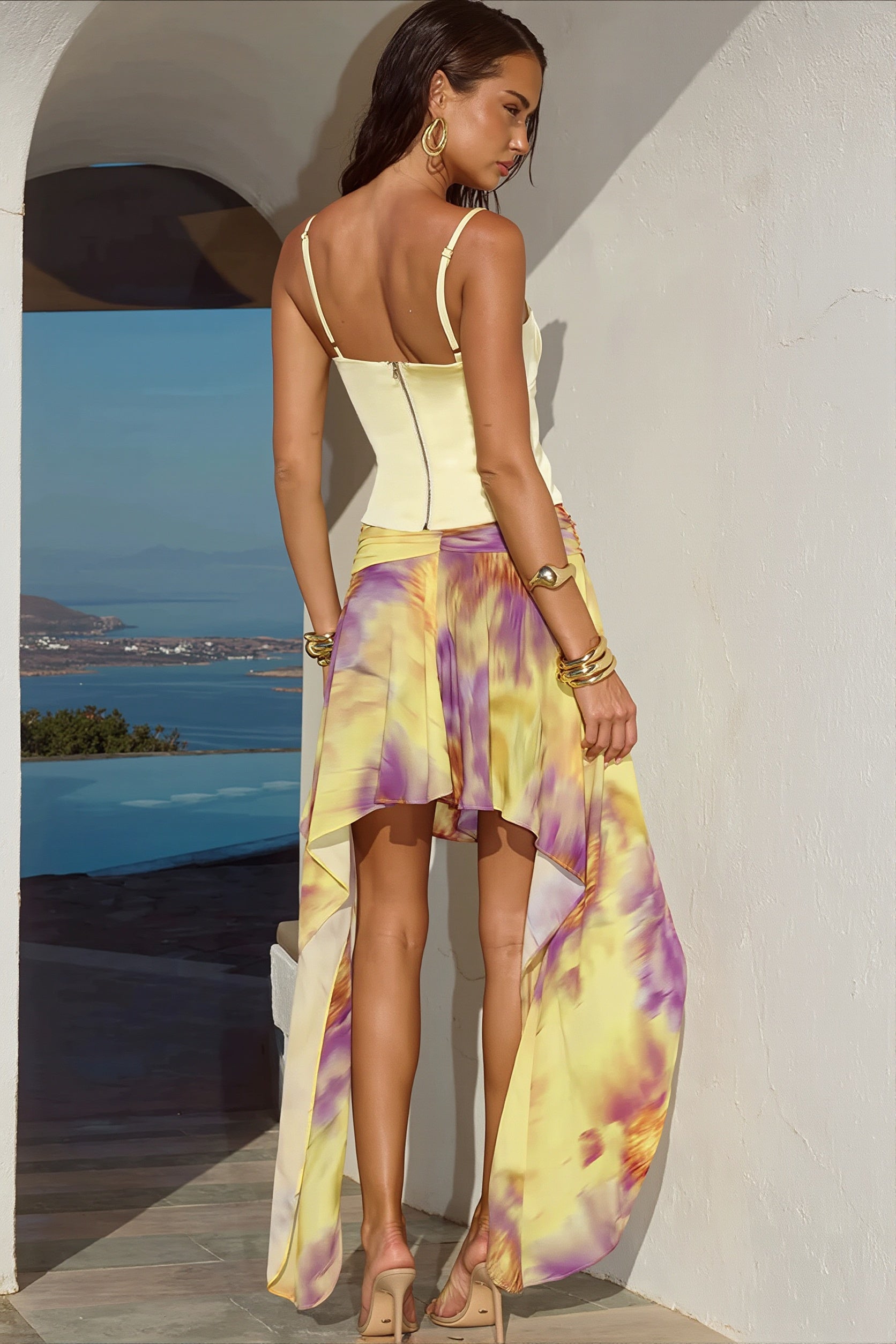 Gradient-Dye Ribbon Skirt