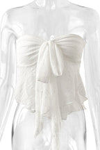 Lace Wrap Off-Shoulder Blouse