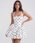 Giulia Polka Dot Halter Mini Dress