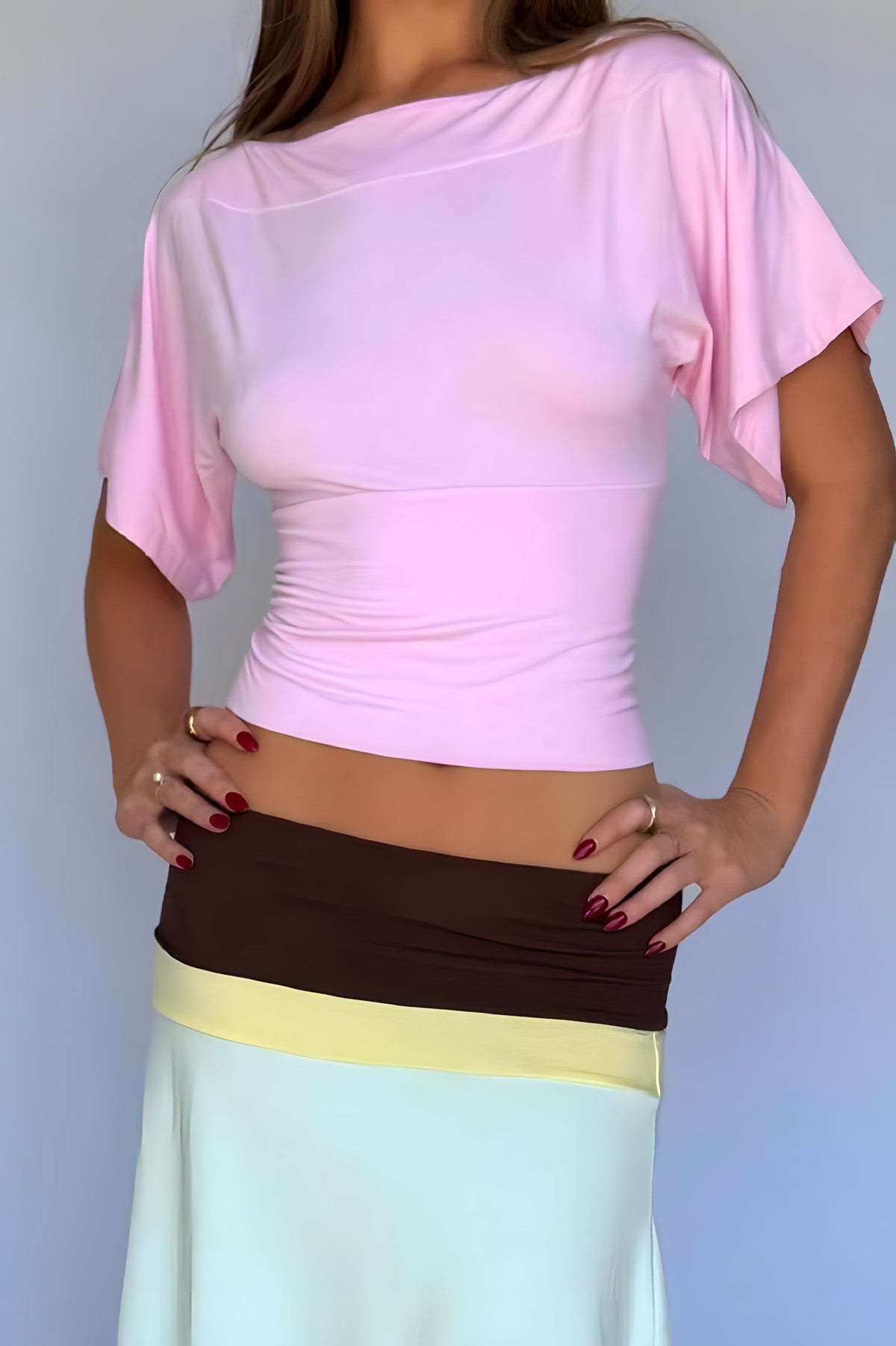 One-Shoulder Cropped Blouse