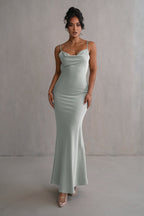 Satin Cami Backless Prom Dress