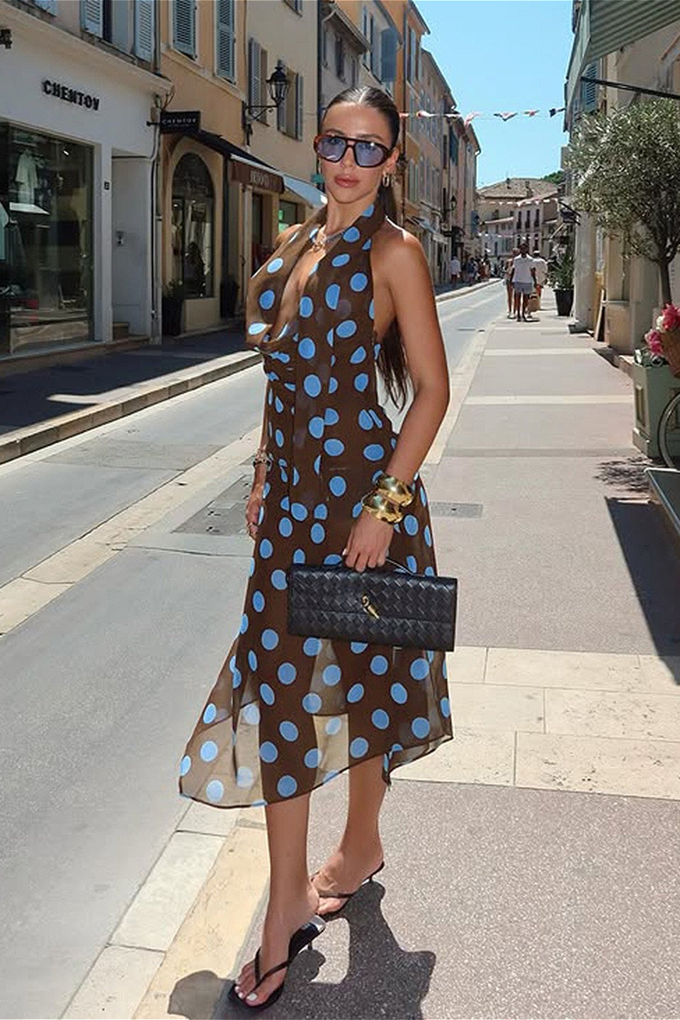 Polka Dot Color-Block Mesh Set