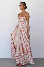 Striped High-Waist Cami Boho Dress