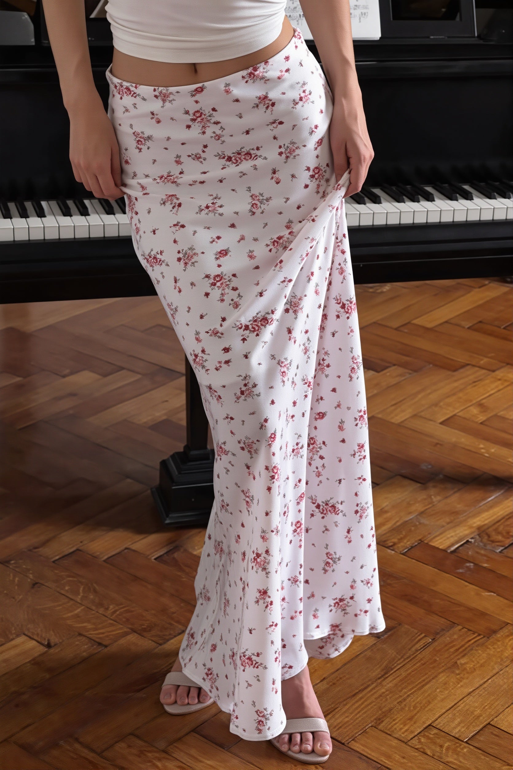 Floral Slim Mermaid Skirt