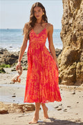 Floral Pleated Cami Maxi Dress