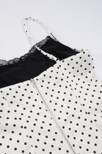 Polka Dot Lace-Patchwork Cami Top