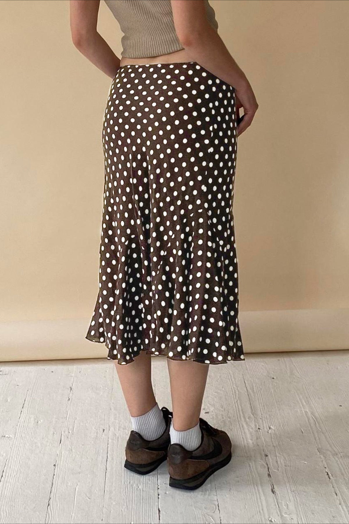 Polka Dot Low-Waist Mermaid Skirt