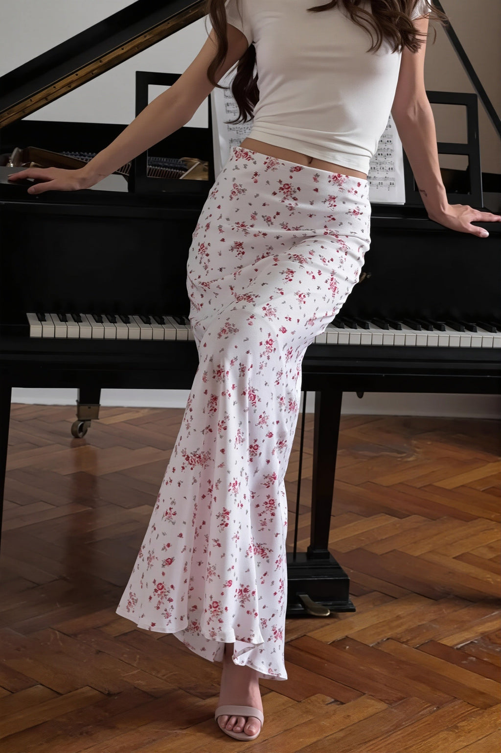 Floral Slim Mermaid Skirt
