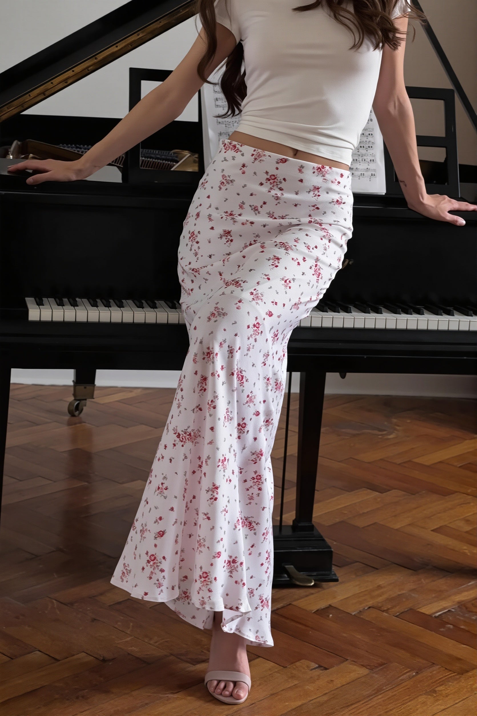 Floral Slim Mermaid Skirt