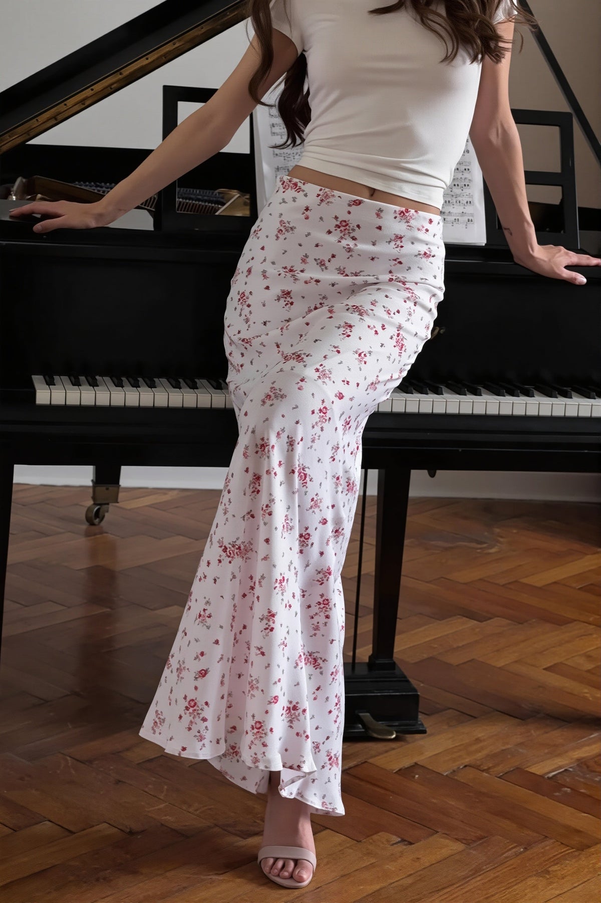 Floral Slim Mermaid Skirt