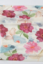 Floral Color-Block Strapless Blouse